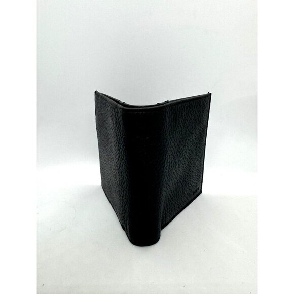 DKNY pebbled faux-leather foldable men's wallet cardcase RFID- Black/Dark navy - Picture 9 of 10